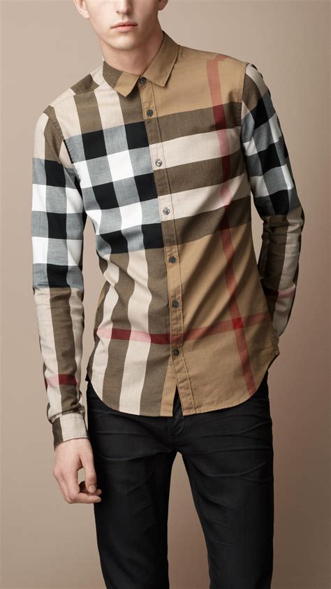 burberry check cuff shirt|Burberry checkered shirt.